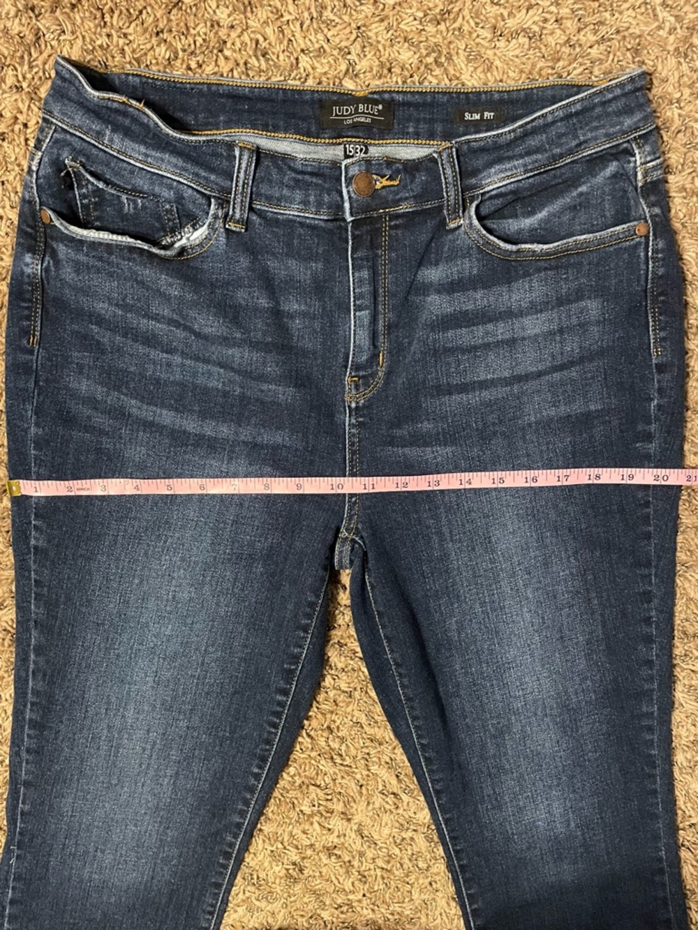 Judy Blue 15/32 Slim Fit High Rise Destroy Shark Bite Hem Stretch Denim Jeans - Picture 12 of 14